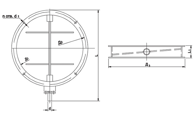 круглый газоплотный ПГВУ клапан - схема